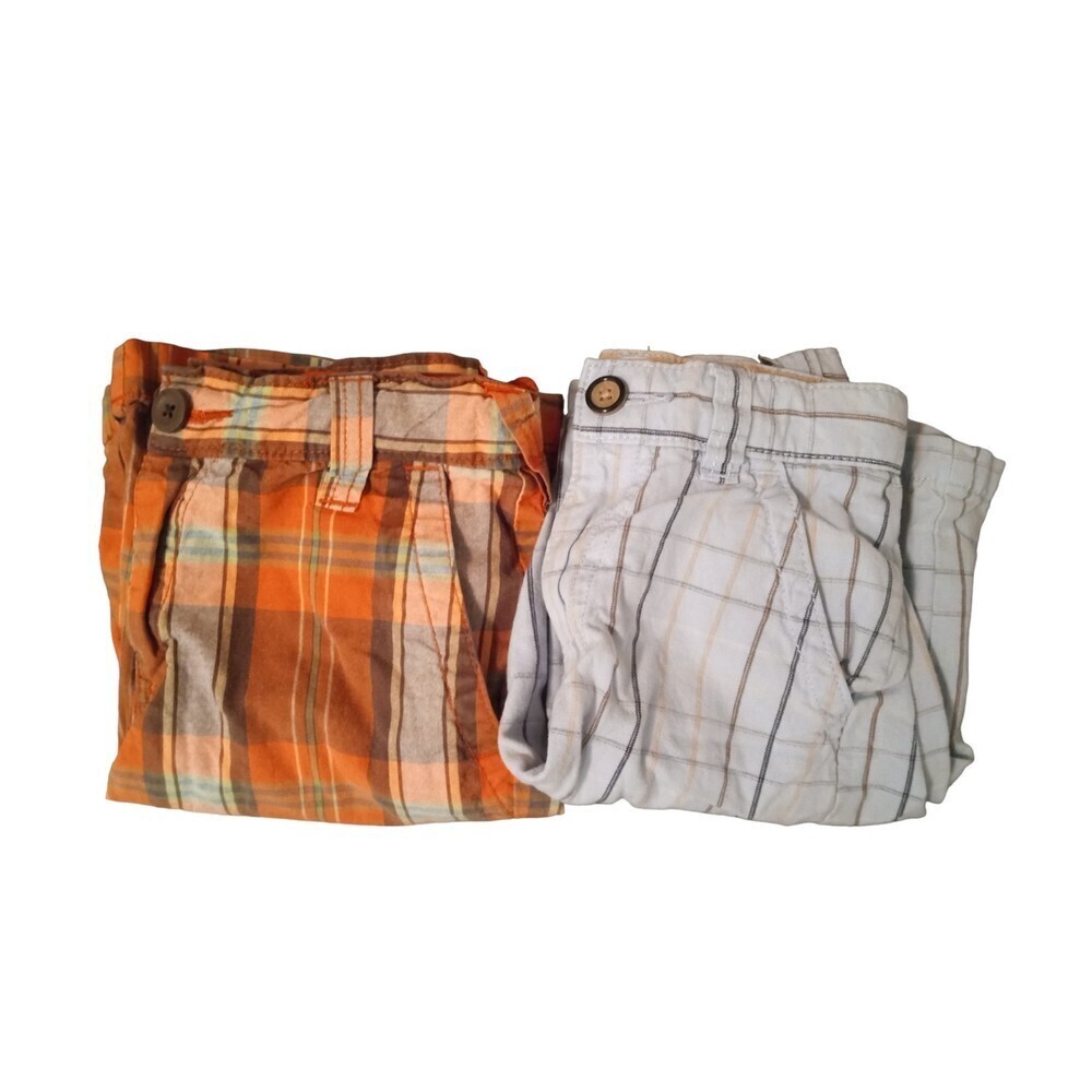 Boys Plaid‎ knee length shorts bundle of two